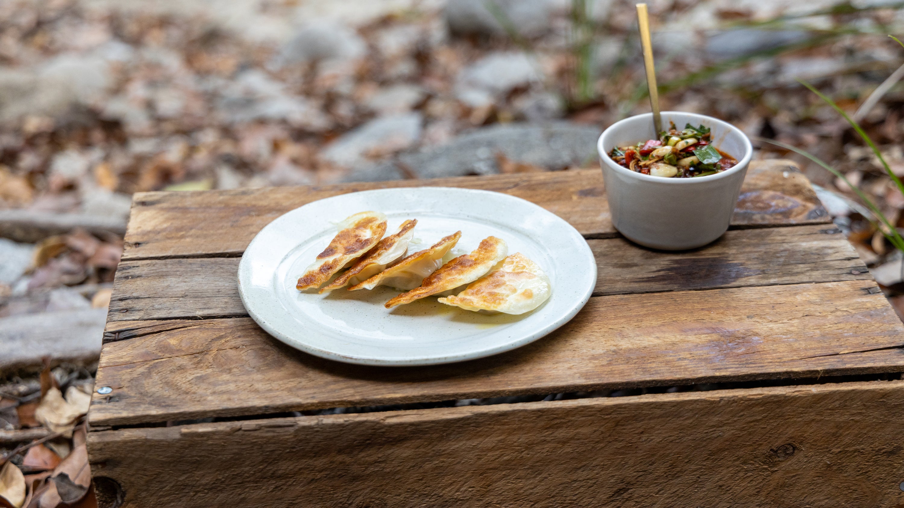 Mud crab, Mushroom & Barramundi Potstickers